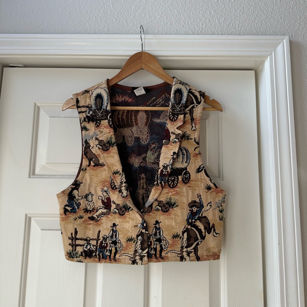 Vintage Western Tapestry Vest